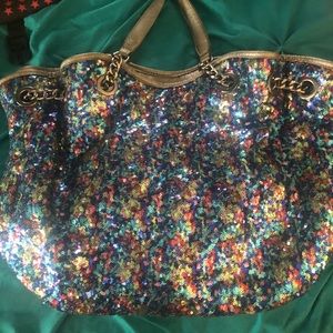 Rainbow sequence Betsy Johnson purse
